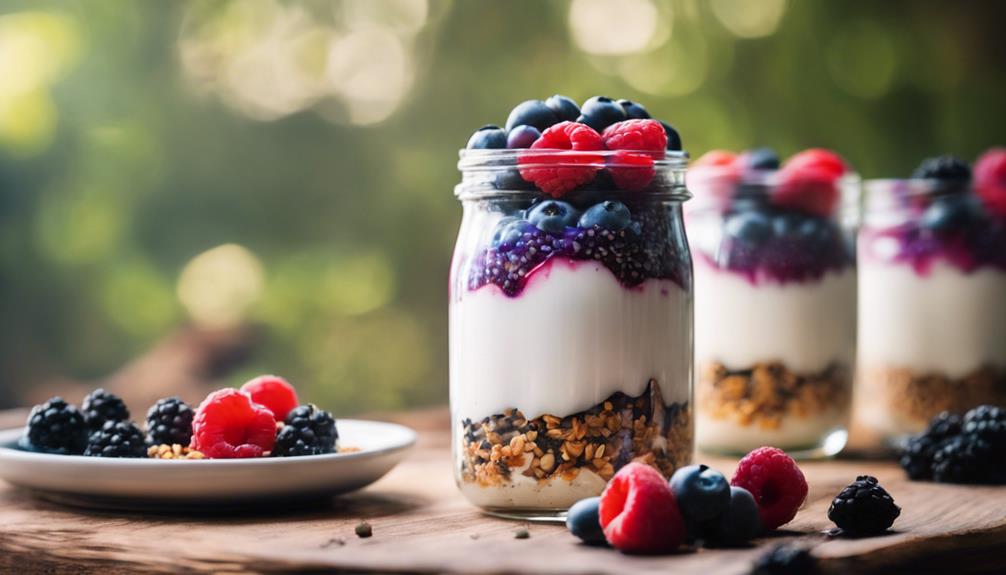 healthy breakfast with yogurt