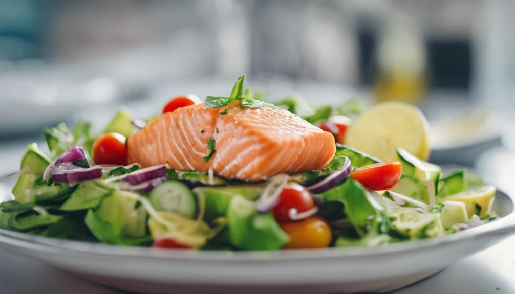 healthy lunch with salmon