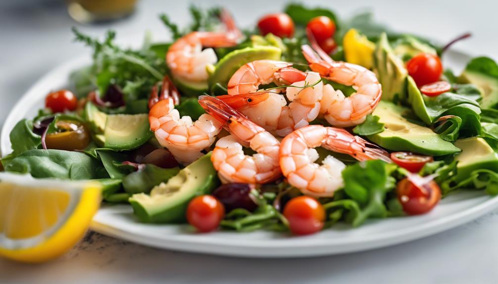 healthy lunch with shrimp