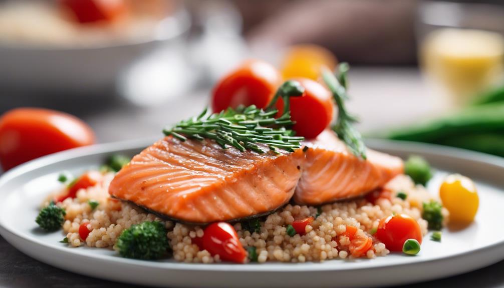 healthy salmon and quinoa