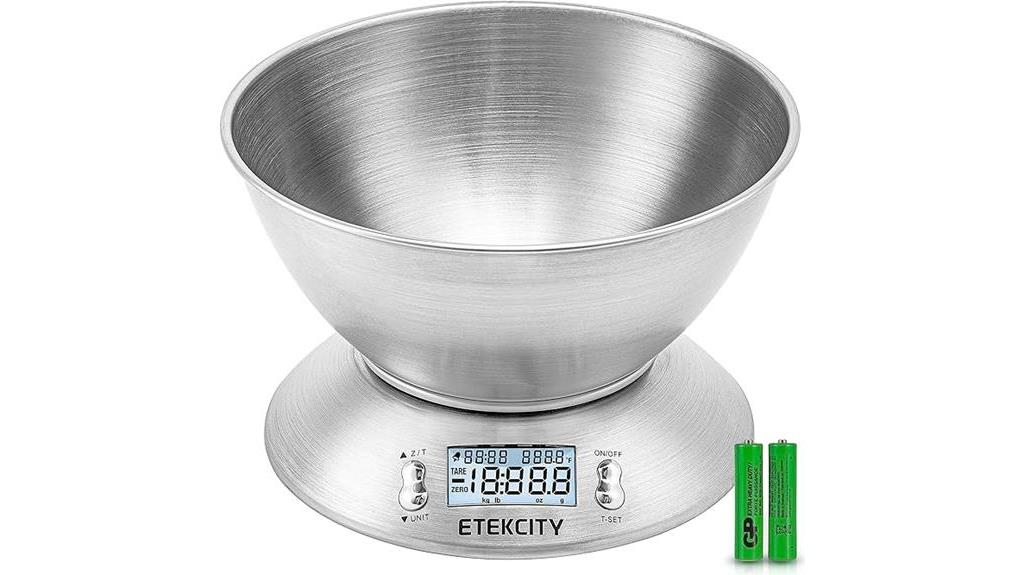 kitchen scale with bowl