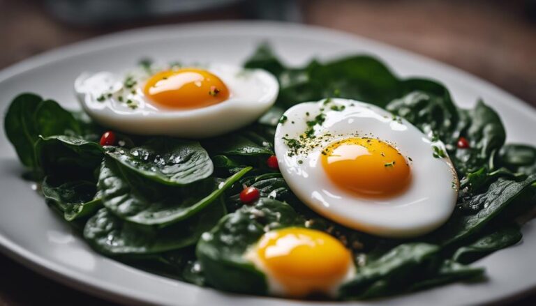 Sous Vide Poached Eggs With Spinach: a Low-Calorie Military Diet Breakfast