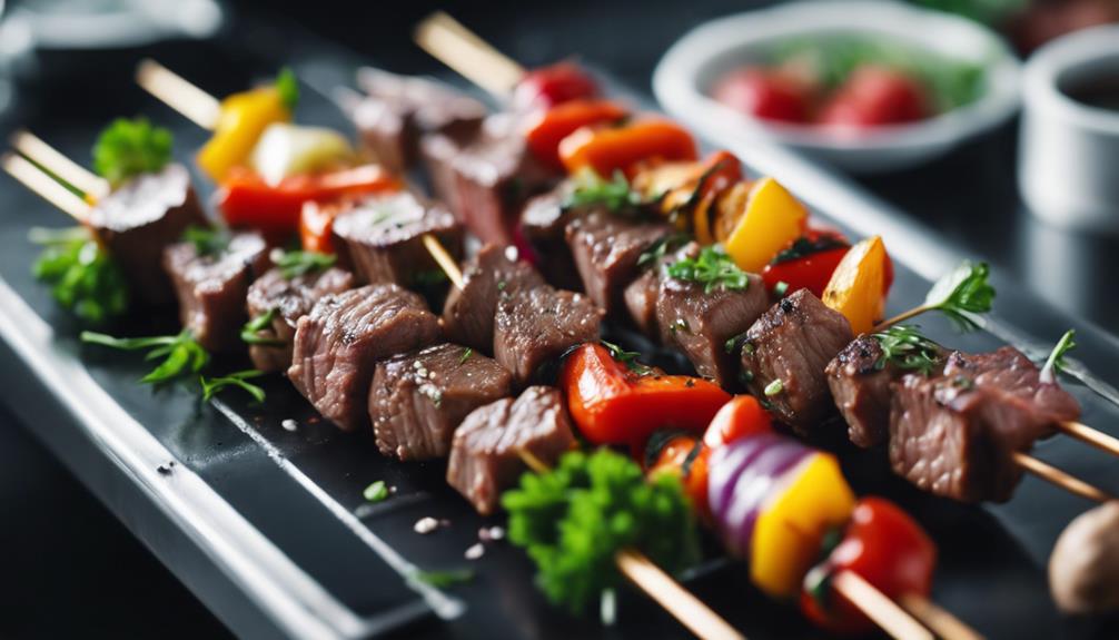 tender beef on skewers