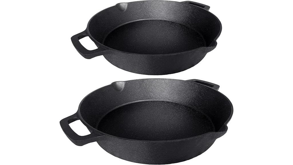 dual cast iron skillets